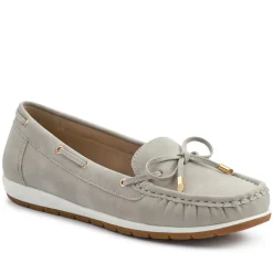 Bow Detailed Moccasins - Light Grey