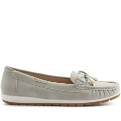 Bow Detailed Moccasins - Light Grey