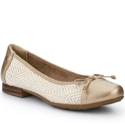 Bow-Detailed Two-Tone Pumps - Gold