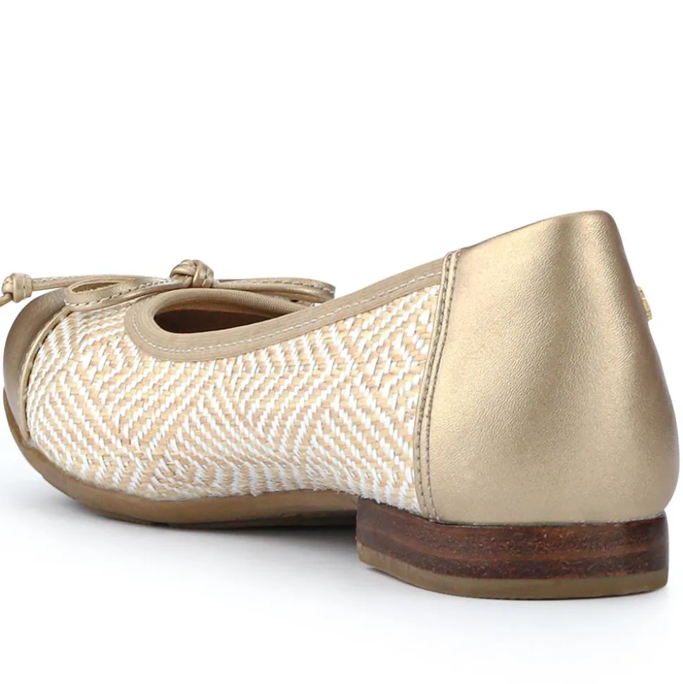 Bow-Detailed Two-Tone Pumps - Gold