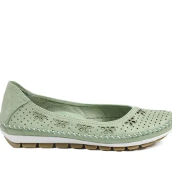 Breathable All Leather Grippy Pumps - Lime
