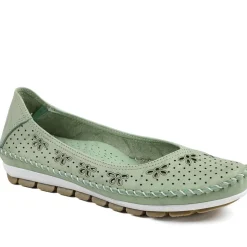 Breathable All Leather Grippy Pumps - Lime