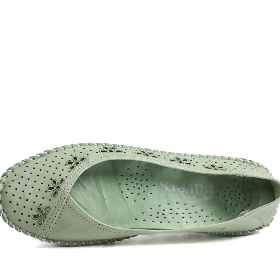 Breathable All Leather Grippy Pumps - Lime