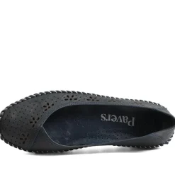 Breathable All Leather Grippy Pumps - Navy