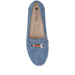 Breathable Buckle Detailed Moccasins - Navy