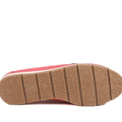 Breathable Buckle Detailed Moccasins - Red