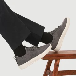 Breathable Chunky-Soled Lace-Ups - Charcoal
