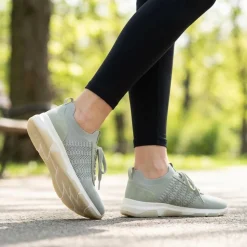 Breathable Lace Up Sporty Trainers - Khaki