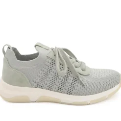 Breathable Lace Up Sporty Trainers - Khaki