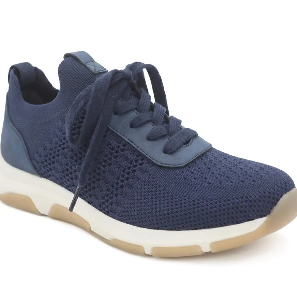 Breathable Lace Up Sporty Trainers - Navy