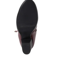 Breathable Leather Ankle Boots - Burgundy