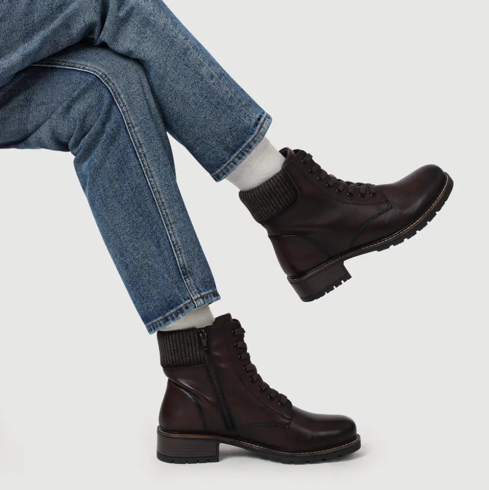 Breathable Leather Boots - Brown