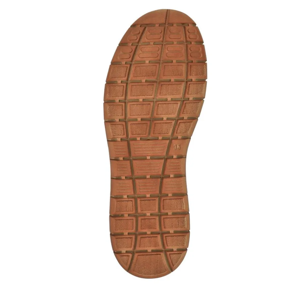 Breathable Leather Lace-Up Trainers - Taupe Multi