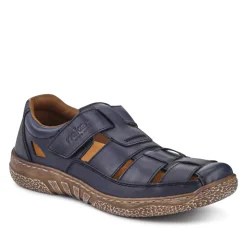 Breathable Leather Touch-Fasten Shoes - Navy