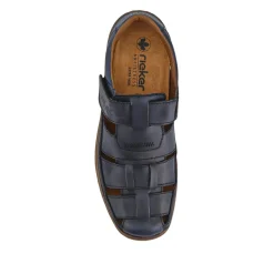 Breathable Leather Touch-Fasten Shoes - Navy