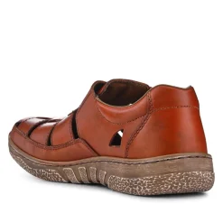 Breathable Leather Touch-Fasten Shoes - Tan
