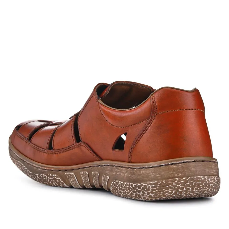 Breathable Leather Touch-Fasten Shoes - Tan