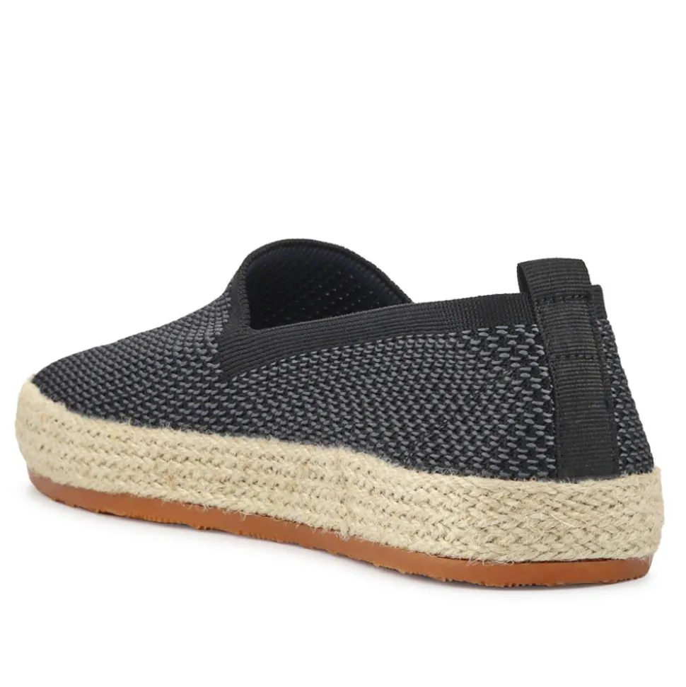 Breathable Slip-On Espadrilles - Black