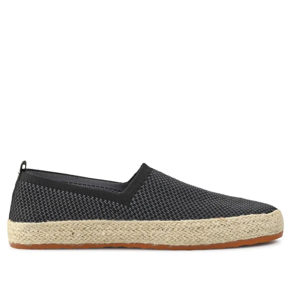 Breathable Slip-On Espadrilles - Black