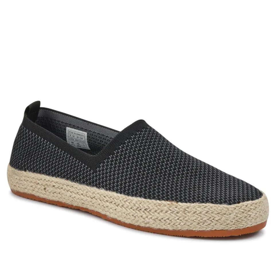 Breathable Slip-On Espadrilles - Black