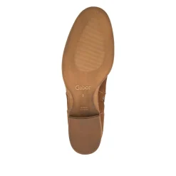Brite Gabor Leather Slip on Ankle Boots - Tan
