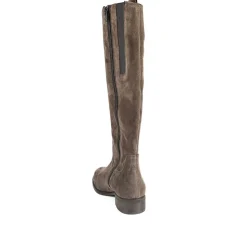 Brook Extra Slim Fit Calf Leather Rider Boots - Chocolate Suede