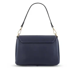 Buckle-Closure Handbag - Navy