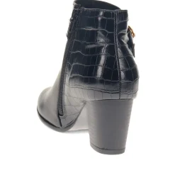 Buckled Block-Heeled Ankle Boots - Black