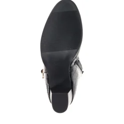 Buckled Block-Heeled Ankle Boots - Black