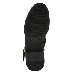 Buckled Calf-Length Boots - Black