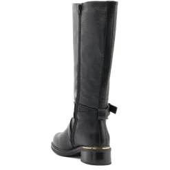 Buckled Calf-Length Boots - Black