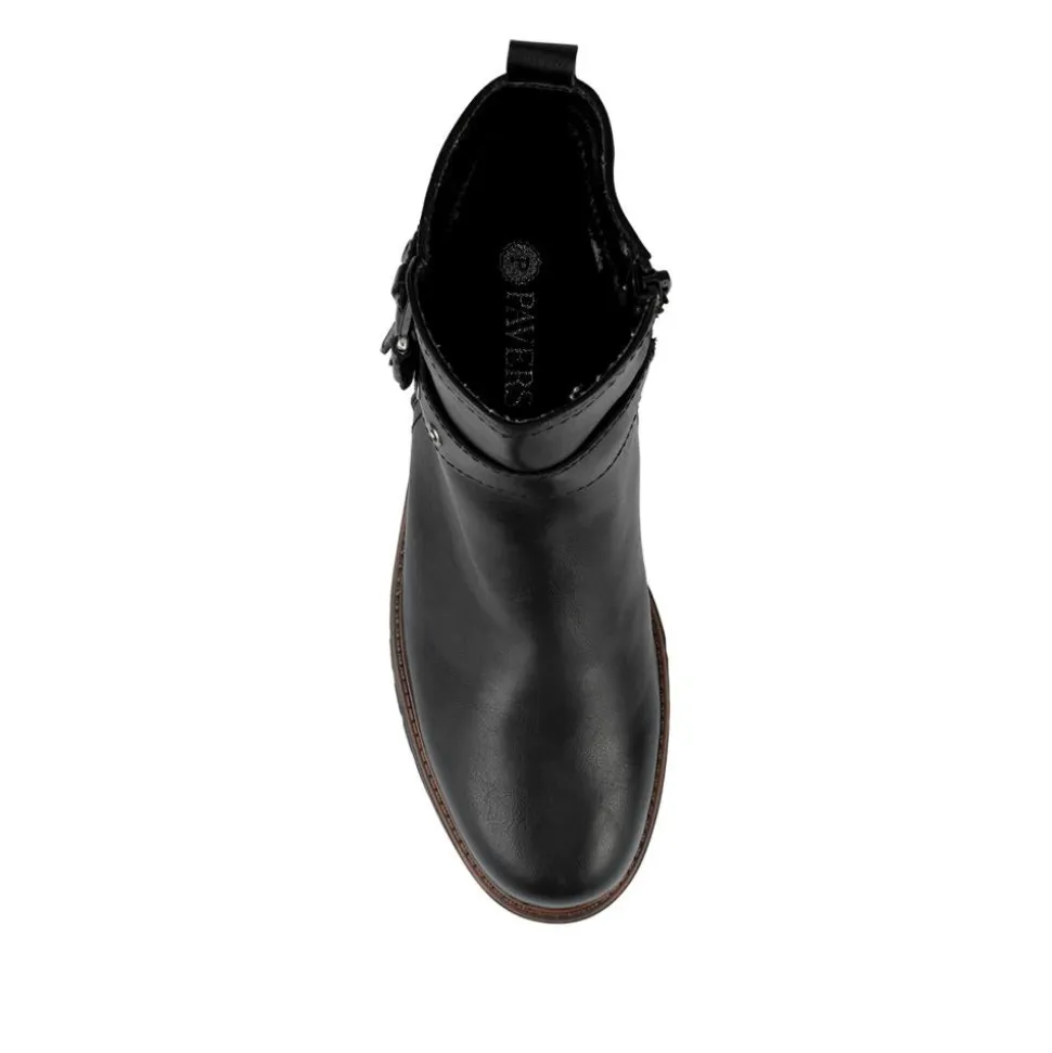 Buckle-Detail Ankle Boots - Black