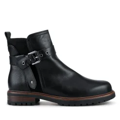 Buckle-Detail Ankle Boots - Black