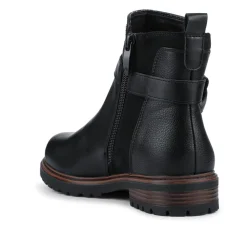 Buckle-Detail Ankle Boots - Black