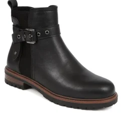 Buckle-Detail Ankle Boots - Black