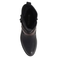 Buckle-Detailed Ankle Boots - Black