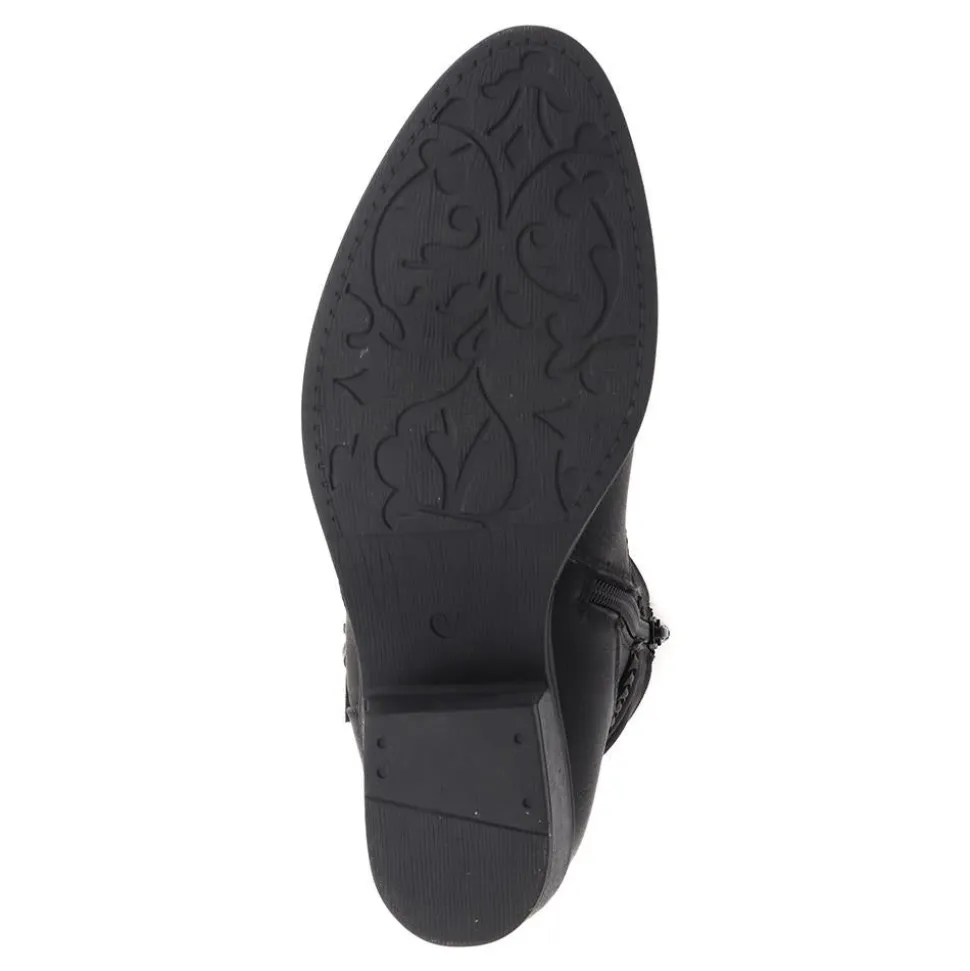 Buckle-Detailed Ankle Boots - Black