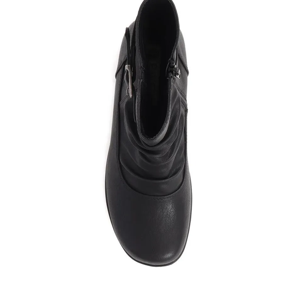 Buckle-Detailed Ankle Boots - Black
