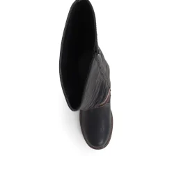 Buckle-Detailed Knee-High Boots - Black