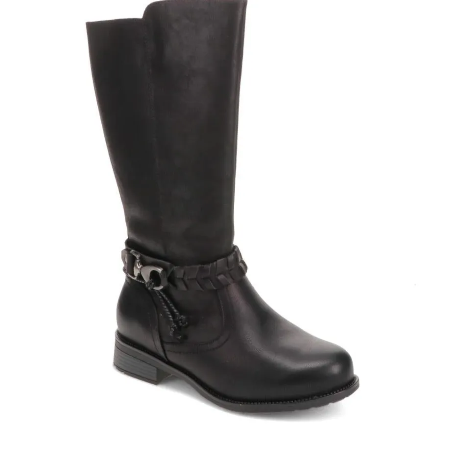 Buckle-Detailed Long Boots - Black