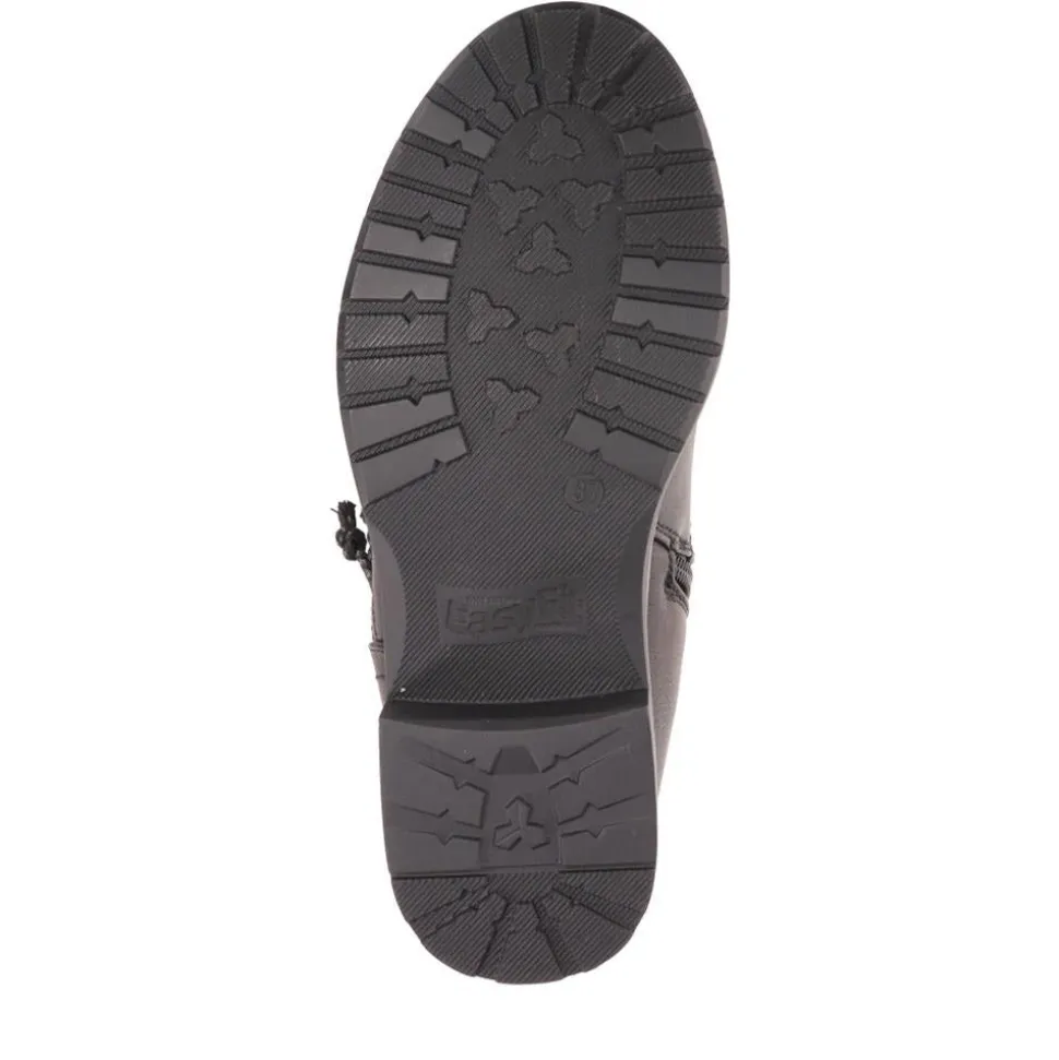 Buckle-Detailed Long Boots - Black