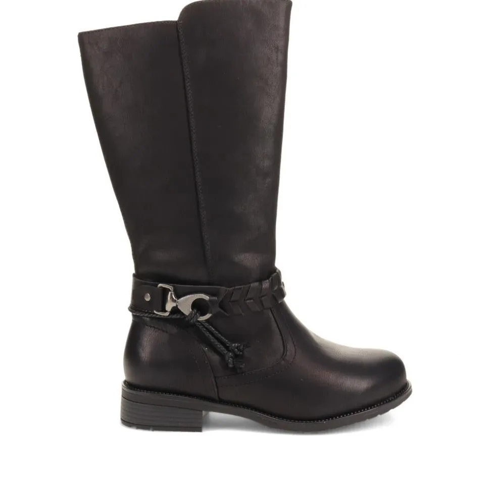 Buckle-Detailed Long Boots - Black