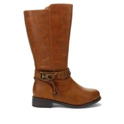 Buckle-Detailed Long Boots - Tan