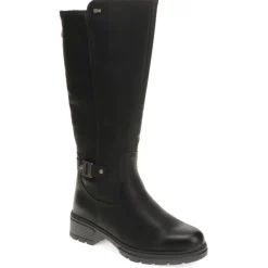 Buckle Detail Long Boots - Black