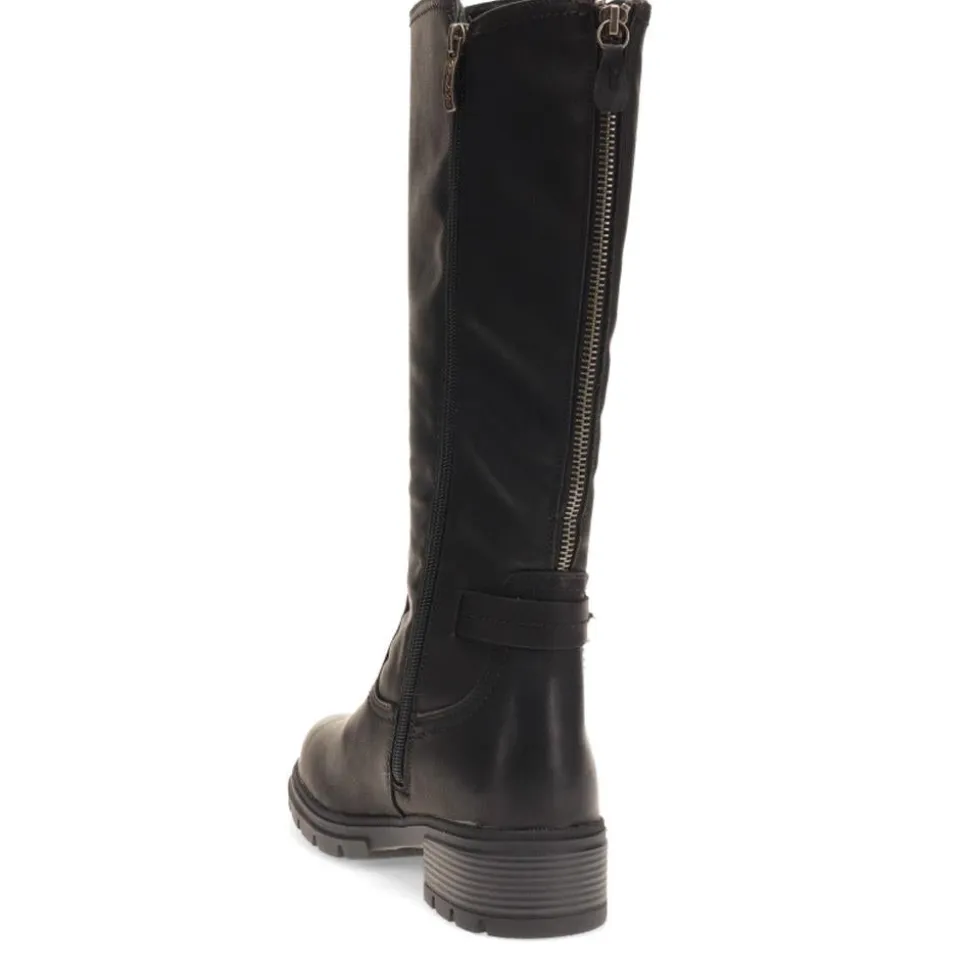 Buckle Detail Long Boots - Black