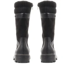 Buckle Detail Long Boots - Black