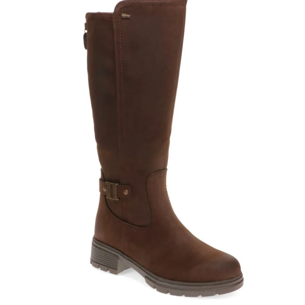 Buckle Detail Long Boots - Dark Brown
