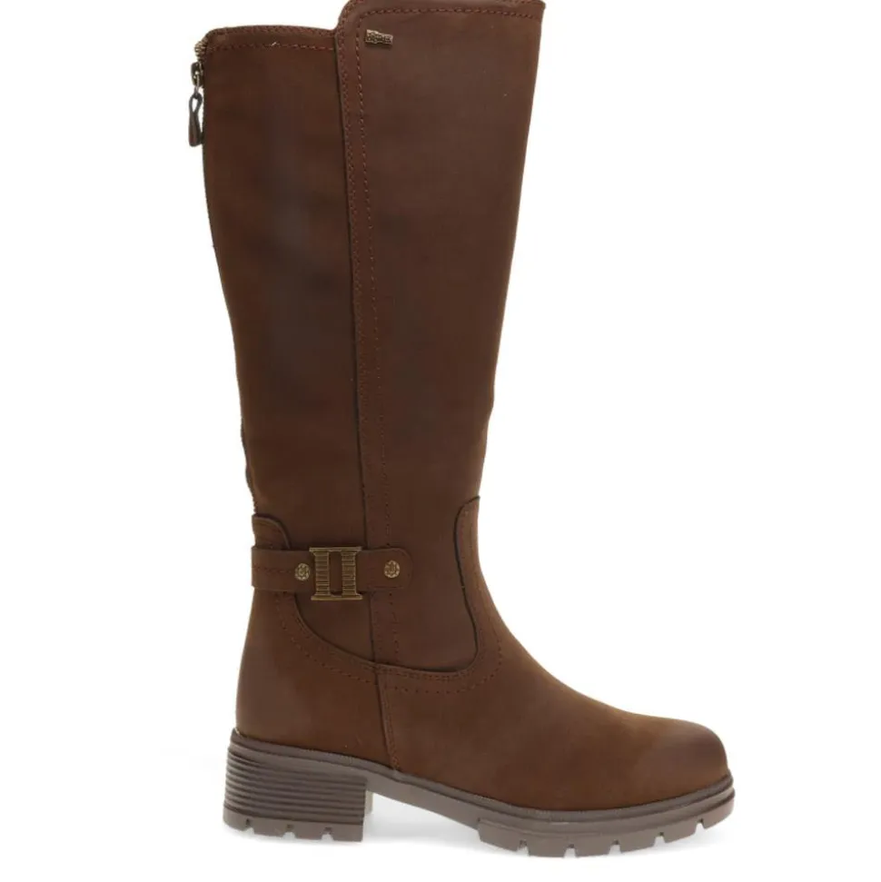 Buckle Detail Long Boots - Dark Brown