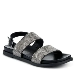 Buckled Slingback Sandals - Black