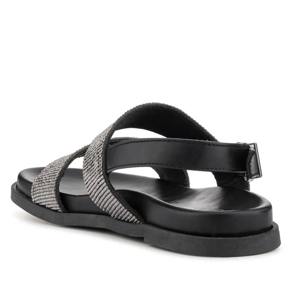 Buckled Slingback Sandals - Black